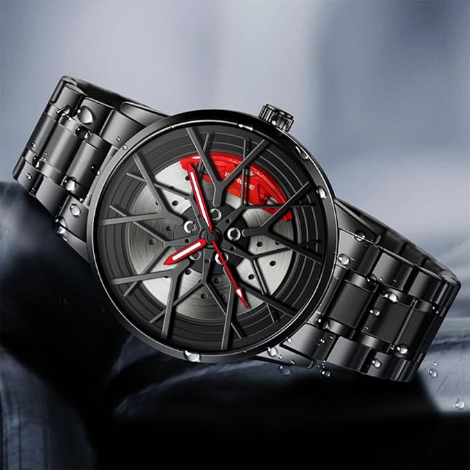 Men's Stereoscopic Car Wheel Watch
