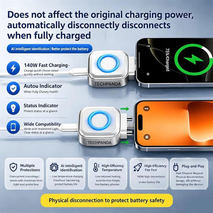 AI Smart USB-C Fast Charger with Auto-Disconnect