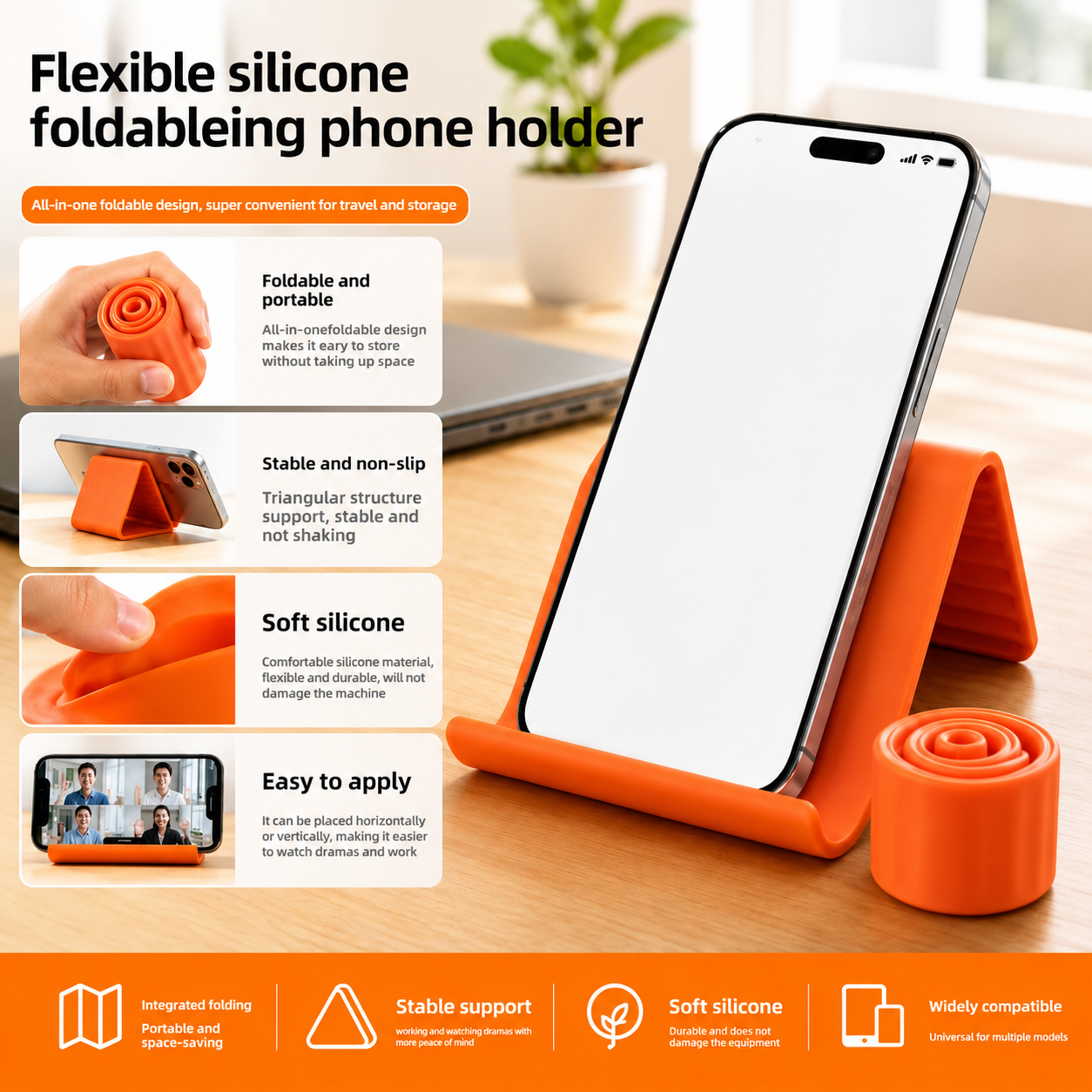 Foldable Silicone Phone Holder