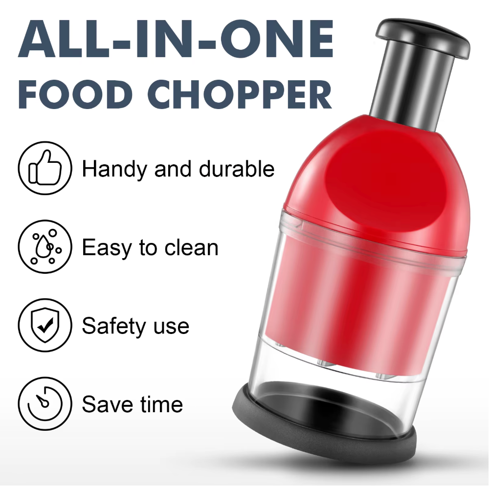 Vegetable Hand Press Chopper With Container
