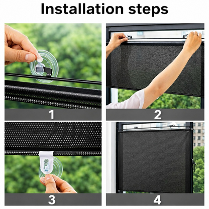 Retractable Suction Cup Window Roller Blind