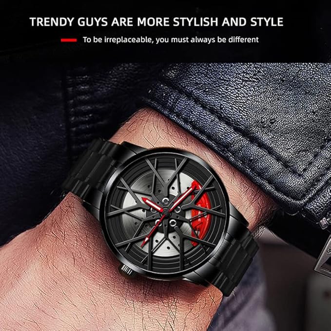 Men's Stereoscopic Car Wheel Watch