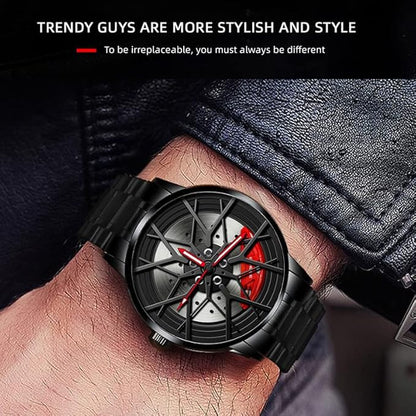 Men's Stereoscopic Car Wheel Watch
