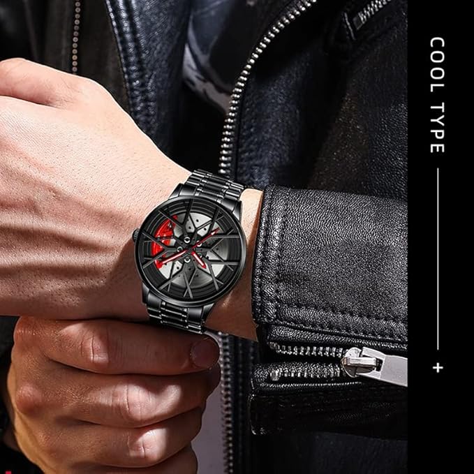 Men's Stereoscopic Car Wheel Watch