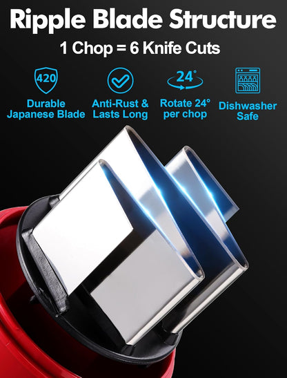 Vegetable Hand Press Chopper With Container