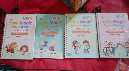 Reusable Magic Practice Set – 4 Guided Journals, 1 Pen, 10 Invisible Refills