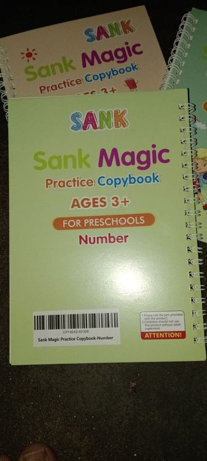 Reusable Magic Practice Set – 4 Guided Journals, 1 Pen, 10 Invisible Refills