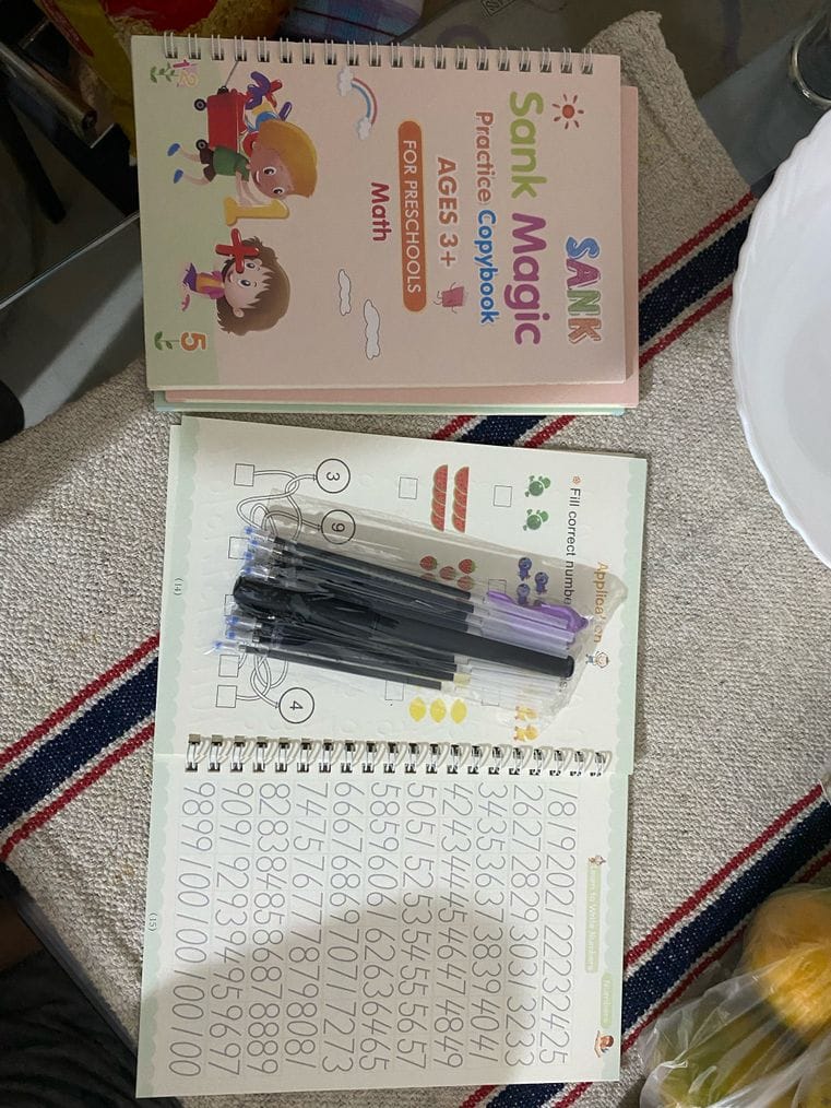 Reusable Magic Practice Set – 4 Guided Journals, 1 Pen, 10 Invisible Refills