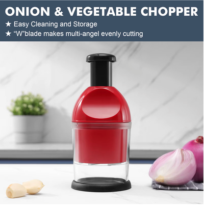 Vegetable Hand Press Chopper With Container