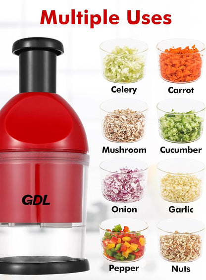 Vegetable Hand Press Chopper With Container