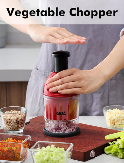 Vegetable Hand Press Chopper With Container